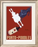 Porto Poodles Reproduction encadrée édition limitée par Ken Bailey