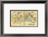 The Constellations in October - March, c.1835 Innrammet Giclee-trykk av Elijah H. Burritt