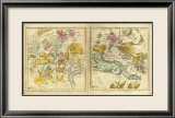 The Constellations in October - March, c.1835 Innrammet Giclee-trykk av Elijah H. Burritt