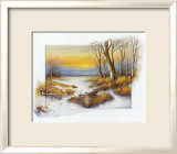Winter am Flüsschen Kunstdrucke von Johan De Jong