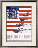 WWII, Keep 'Em Rolling PT Boat Lámina giclée enmarcada