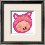 Cochon rose Posters par Susan Zulauf