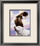 Eagle in Flight with Wolf Affiches par Gary Ampel