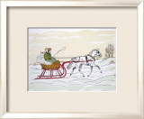 Attelage de traineau Reproduction encadrée édition limitée par Vincent Haddelsey