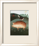Pig with Goose Art by Valerie Wenk