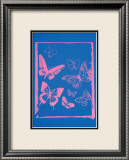 Vanishing Animals: Butterflies, c.1986 (Hot Pink on Blue) Posters par Andy Warhol