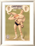 Championnat de Lutte, Professional Wrestling, c.1906 Framed Giclee Print