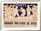 Matchs de boxe Estampe encadrée par Emile Berchmans