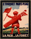 Le Touquet, Paris Estampe encadrée par Courchinoux 