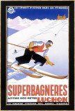 Luchon Superbagneres, Snow Ski Lámina giclée enmarcada por Gaston Gorde
