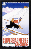 Luchon Superbagneres, Snow Ski Lámina giclée enmarcada por Gaston Gorde