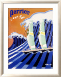 Perrier Mineral Water Lámina giclée enmarcada