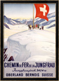 Chemin de fer Jungfrau Estampe encadrée par Emil Cardinaux