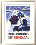 12 Heures Intl Reims 1954 Lámina giclée enmarcada por Geo Ham 12 Heures Intl Reims 1954 Lámina giclée enmarcada por Geo Ham