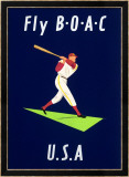 British Airways BOAC Fly U.S.A. Lámina giclée enmarcada