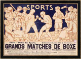 Combates de boxeo Lámina giclée enmarcada por Emile Berchmans