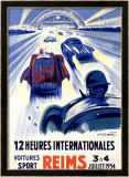 12 heures internationales de Reims, 1954 Estampe encadrée par Geo Ham