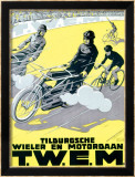 Verschuuren T.W.E.M. Cycling and Motor Race Framed Giclee Print by Charles Verschuuren