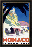 1932 Monaco F1 Grand Prix Gerahmter Giclée-Druck von Robert Falcucci