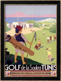 Golf de la Soukra, Tunis Estampe encadrée par Roger Broders