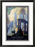 New York Central Lines, Chicago Lámina giclée enmarcada por Leslie Ragan
