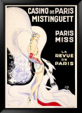 Casino de Paris, Mistinguett Estampe encadrée par Zig (Louis Gaudin) 