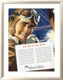 WWII US Army Air Corps Pilot Poster Lámina giclée enmarcada