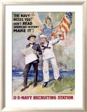 The Navy Needs You! Lámina giclée enmarcada