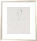Portrait of Sir John Gielgud, 1977 Reproduction encadrée édition limitée par David Hockney