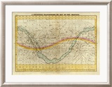 Celestial Planisphere, or Map of the Heavens, c.1835 Innrammet Giclee-trykk av Elijah H. Burritt
