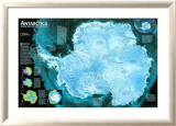 Antarctica Satellite Map Poster