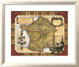 Wine Map of France Lámina giclée enmarcada