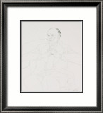 Portrait of Sir John Gielgud, 1977 Reproduction encadrée édition limitée par David Hockney