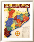Spanish Civil War, Conselleria de Sanitat Lámina giclée enmarcada