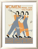 WWII, Womens Victory Homefront Lámina giclée enmarcada