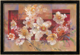 Floral sur la Rouge Affiches par Ruth Baderian