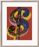Dollar Sign, c.1981 (black and yellow on red) Láminas por Andy Warhol