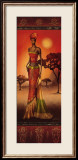 Masai Lady at Sunset Print by Nicola Rabbett