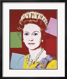 Reigning Queens: Queen Elizabeth II of the United Kingdom, c.1985 (Dark Outline) Posters by Andy Warhol