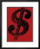 Dollar Sign, c.1981 (black on red) Affiches par Andy Warhol