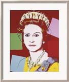 Reigning Queens: Queen Elizabeth II of the United Kingdom, c.1985 (Dark Outline) Prints by Andy Warhol
