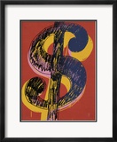 Dollar Sign, c.1981 (black and yellow on red) Kunstdrucke von Andy Warhol