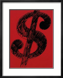Dollar Sign, c.1981 (black on red) Plakater af Andy Warhol Dollar Sign, c.1981 (black on red) Plakater af Andy Warhol
