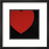 Heart, c.1979 (Red on Black) Kunstdrucke von Andy Warhol