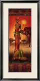 Masai Lady at Sunset Print by Nicola Rabbett