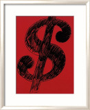 Dollar Sign, c.1981 (black on red) Pósters por Andy Warhol Dollar Sign, c.1981 (black on red) Pósters por Andy Warhol