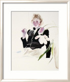 Celia in a Black Dress with White Flowers No. 48 Kunstdrucke von David Hockney