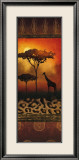 Giraffe at Sunset Poster by Nicola Rabbett