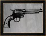 Gun, c.1981 (black on gray) Poster von Andy Warhol