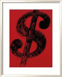 Dollar Sign, c.1981 (black on red) Plakat af Andy Warhol Dollar Sign, c.1981 (black on red) Plakat af Andy Warhol